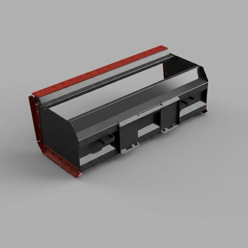 Heavy Duty Snow Pusher with Skid Steer Quick Attach DXF Cut Files and build Plans