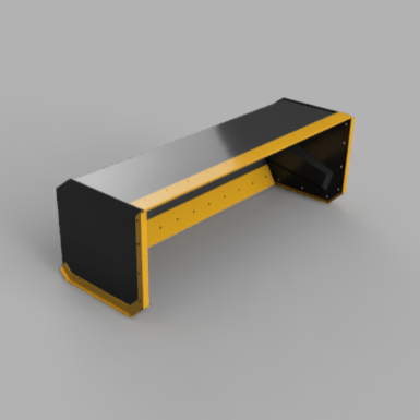 72 Inch Snow Pusher With Skid Steer Quick Attach DXF cut files, STEP files, PDF Drawings.